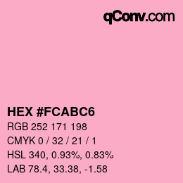 Farbcode: HEX #FCABC6 | qconv.com