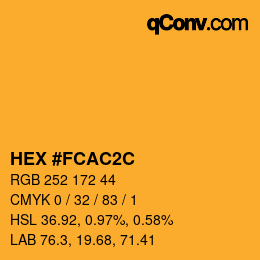 Color code: HEX #FCAC2C | qconv.com