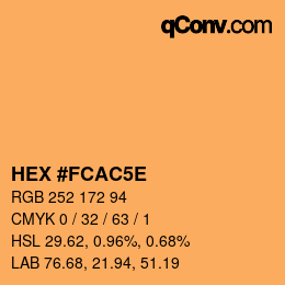 Farbcode: HEX #FCAC5E | qconv.com