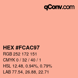 Farbcode: HEX #FCAC97 | qconv.com