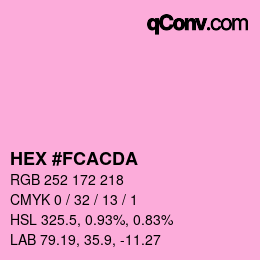 颜色代码: HEX #FCACDA | qconv.com