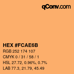 Color code: HEX #FCAE6B | qconv.com