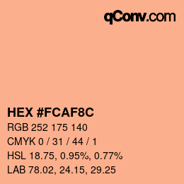 Color code: HEX #FCAF8C | qconv.com
