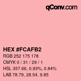 カラーコード: HEX #FCAFB2 | qconv.com