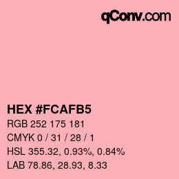 カラーコード: HEX #FCAFB5 | qconv.com
