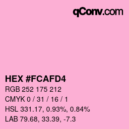 Color code: HEX #FCAFD4 | qconv.com