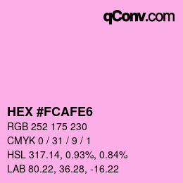 Color code: HEX #FCAFE6 | qconv.com