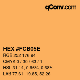 Farbcode: HEX #FCB05E | qconv.com