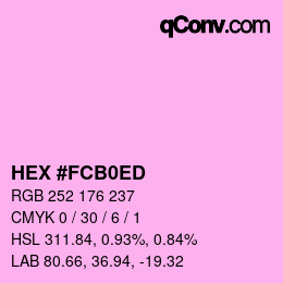 カラーコード: HEX #FCB0ED | qconv.com