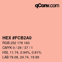 カラーコード: HEX #FCB2A0 | qconv.com