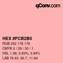 Color code: HEX #FCB2B0 | qconv.com