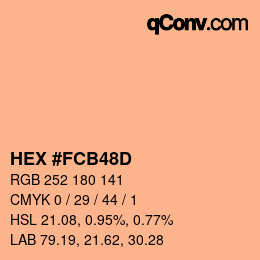 Color code: HEX #FCB48D | qconv.com