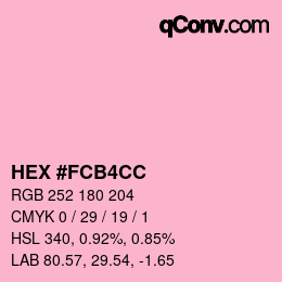 Color code: HEX #FCB4CC | qconv.com