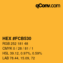 Color code: HEX #FCB530 | qconv.com
