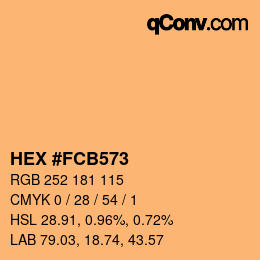 颜色代码: HEX #FCB573 | qconv.com