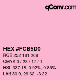 カラーコード: HEX #FCB5D0 | qconv.com