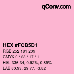 カラーコード: HEX #FCB5D1 | qconv.com