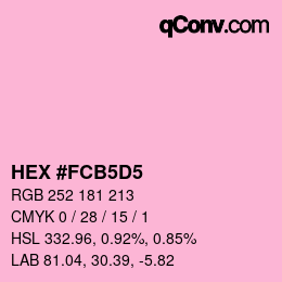 カラーコード: HEX #FCB5D5 | qconv.com