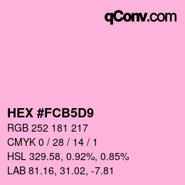 Color code: HEX #FCB5D9 | qconv.com