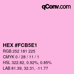 Color code: HEX #FCB5E1 | qconv.com