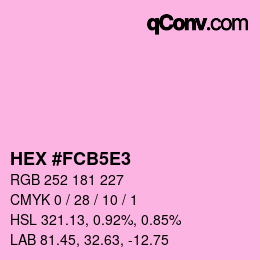 Farbcode: HEX #FCB5E3 | qconv.com