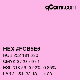 カラーコード: HEX #FCB5E6 | qconv.com