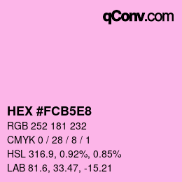 カラーコード: HEX #FCB5E8 | qconv.com