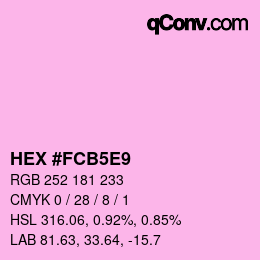 Farbcode: HEX #FCB5E9 | qconv.com