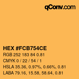 カラーコード: HEX #FCB754CE | qconv.com