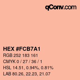 カラーコード: HEX #FCB7A1 | qconv.com