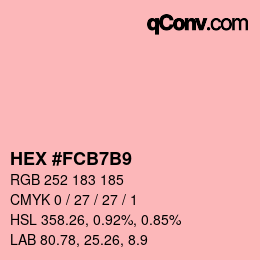 颜色代码: HEX #FCB7B9 | qconv.com