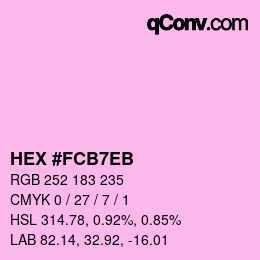 カラーコード: HEX #FCB7EB | qconv.com