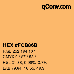 Color code: HEX #FCB86B | qconv.com