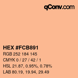 Farbcode: HEX #FCB891 | qconv.com