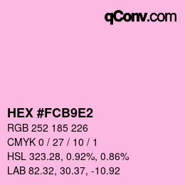 カラーコード: HEX #FCB9E2 | qconv.com