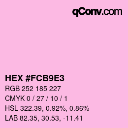 カラーコード: HEX #FCB9E3 | qconv.com