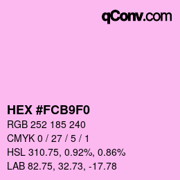 カラーコード: HEX #FCB9F0 | qconv.com