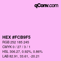 Color code: HEX #FCB9F5 | qconv.com