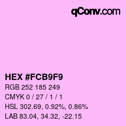 カラーコード: HEX #FCB9F9 | qconv.com