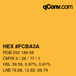 カラーコード: HEX #FCBA3A | qconv.com