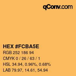 カラーコード: HEX #FCBA5E | qconv.com
