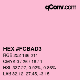 Farbcode: HEX #FCBAD3 | qconv.com