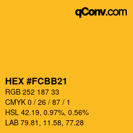 Color code: HEX #FCBB21 | qconv.com