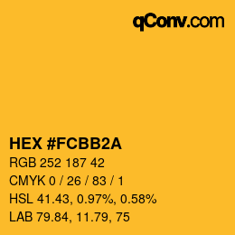 Color code: HEX #FCBB2A | qconv.com