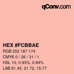 Color code: HEX #FCBBAE | qconv.com