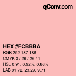 Color code: HEX #FCBBBA | qconv.com