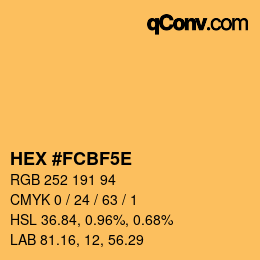 カラーコード: HEX #FCBF5E | qconv.com