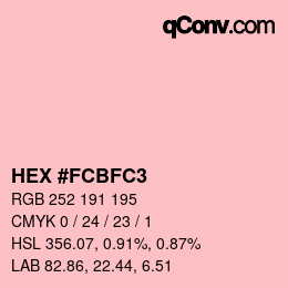 Color code: HEX #FCBFC3 | qconv.com