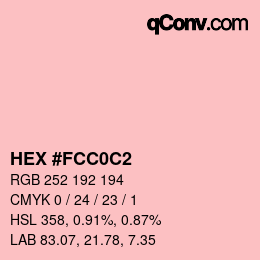 カラーコード: HEX #FCC0C2 | qconv.com