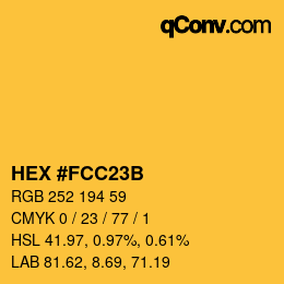 カラーコード: HEX #FCC23B | qconv.com